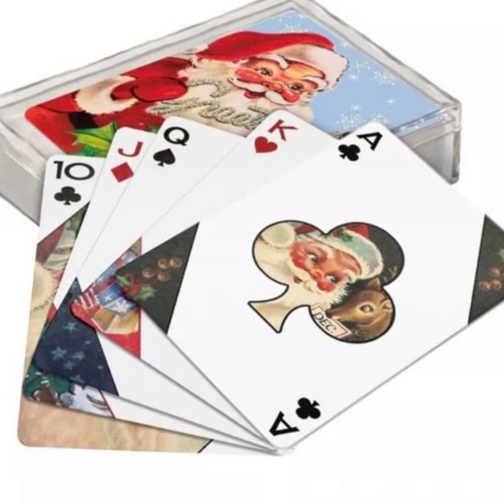 New Primitive By Kathy Santa Card Deck in Plastic Holder